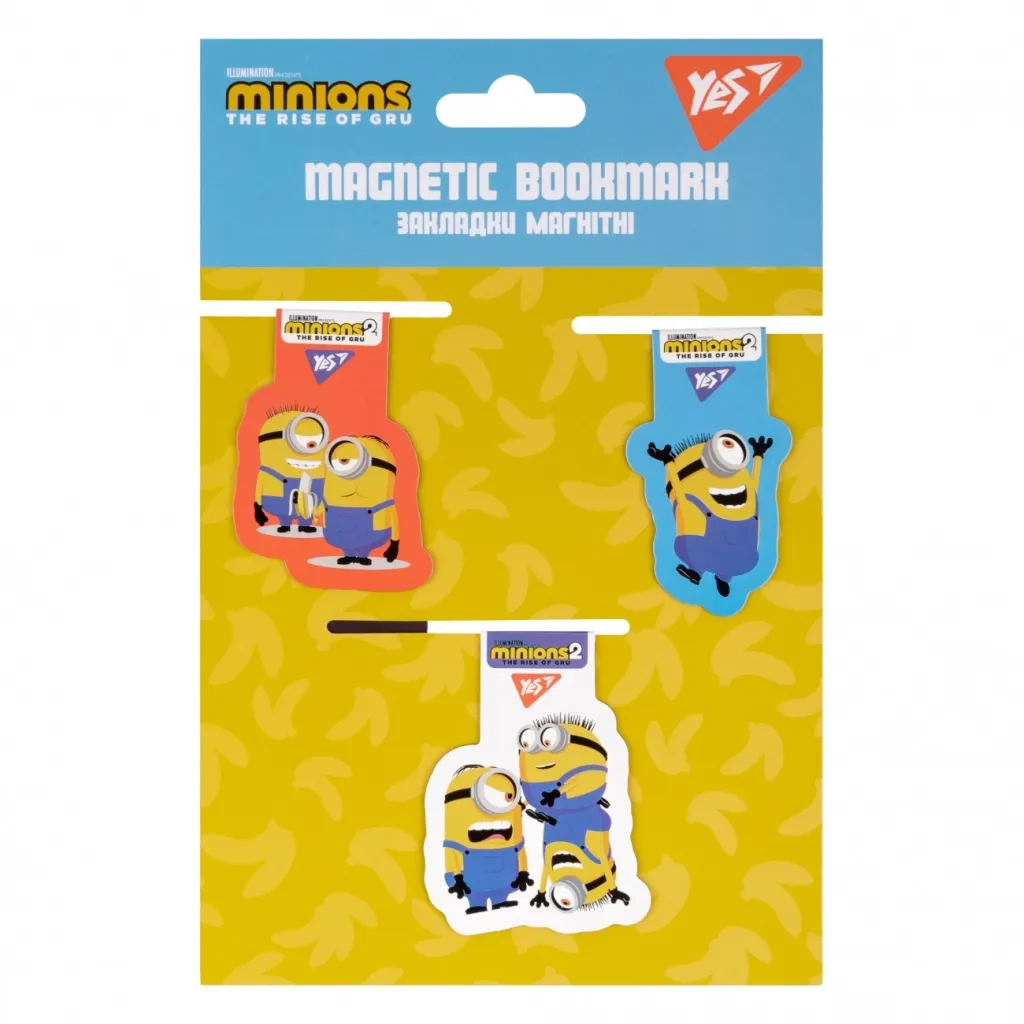 Закладка для книг Yes магнітні Minions, 3 шт (707831)