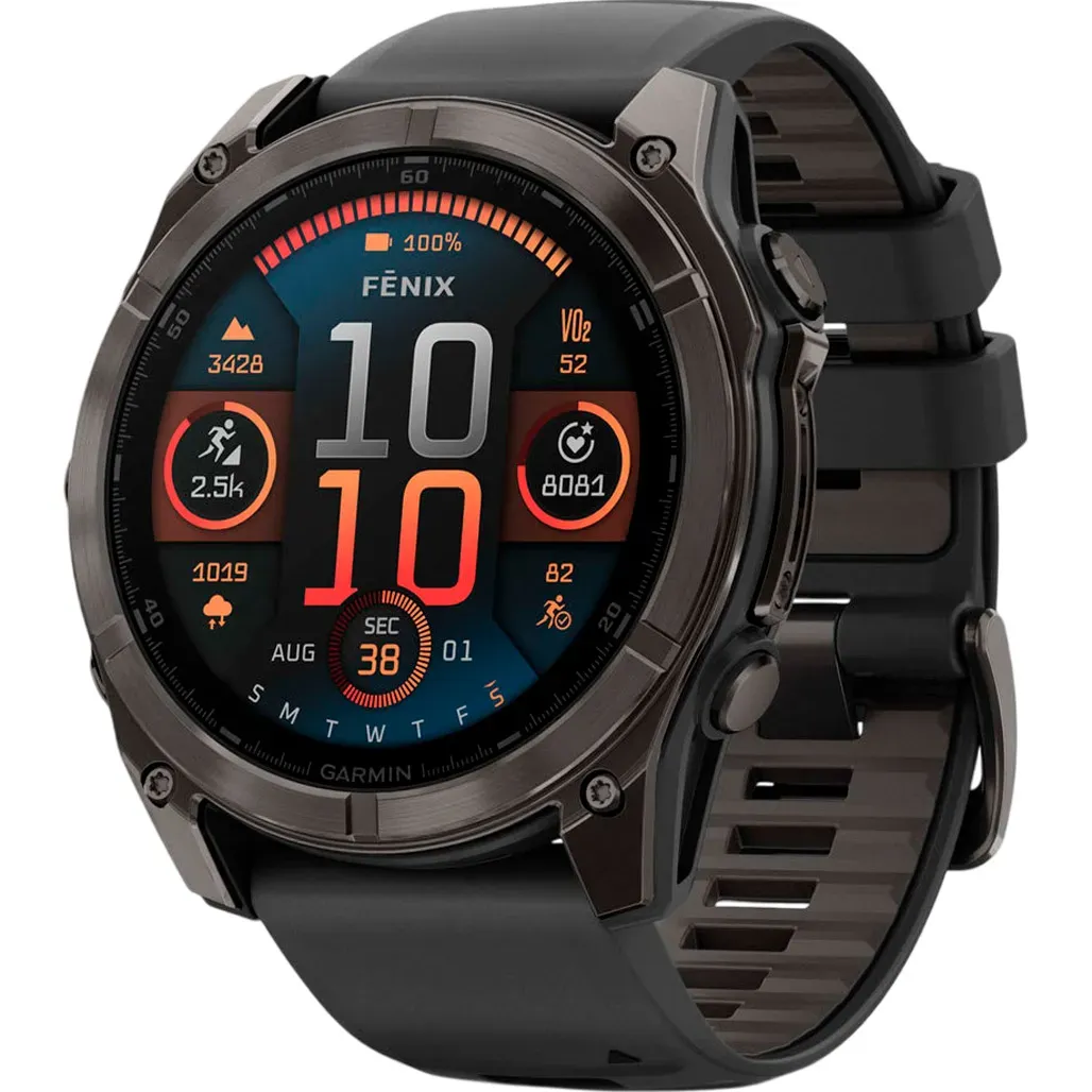 Смарт-часы Garmin Fenix 8 47mm AMOLED Sapphire Carbon Gray DLC Titanium with Black/Pebble Gray Sport Band (010-02904-20/21)