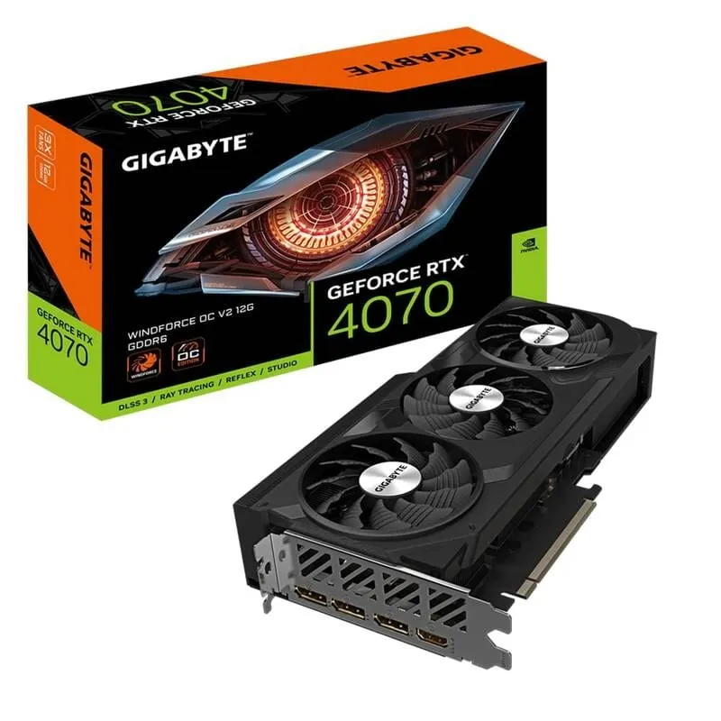 Видеокарта GIGABYTE GeForce RTX4070 12Gb WINDFORCE OC (GV-N4070WF3OCV2-12GD)