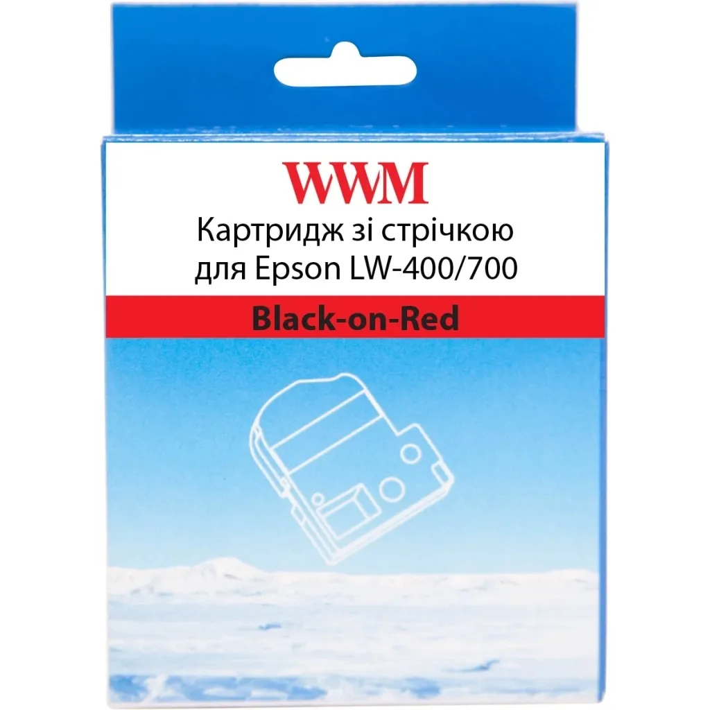 Аксессуары для торгового оборудования WWM for Epson LW-400/700 12mm х 8m Black-on-Red (WWM-SC12R)