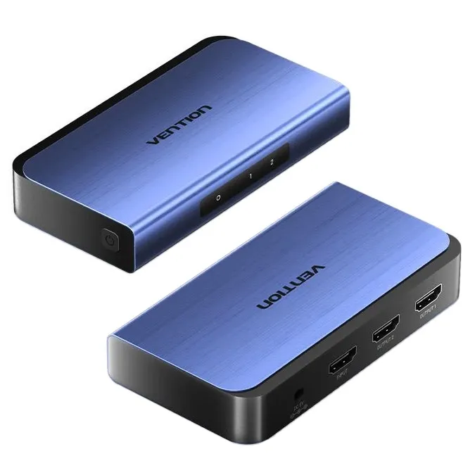 Кабель Vention HDMI 2.0 splitter 4K 60Hz 3D HDCP 1х2 Aluminum Alloy Blue (AKELO-EU)