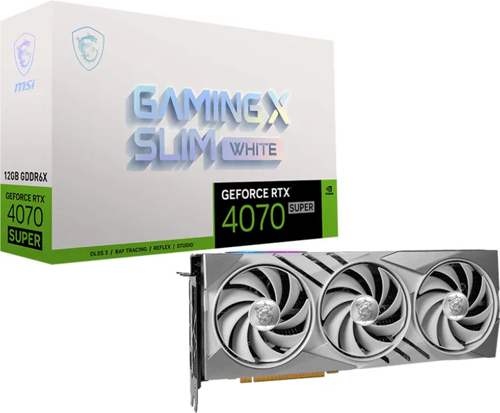 Відеокарта MSI Nvidia GeForce RTX 4070 SUPER 12G GAMING SLIM WHITE