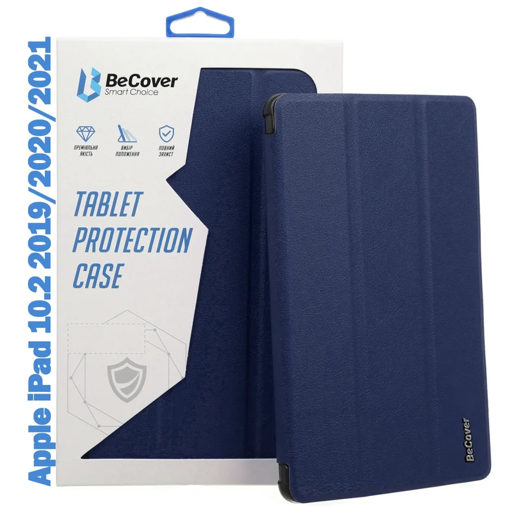 Чохол для планшета BeCover Tri Fold Soft TPU mount Apple Pencil Apple iPad 10.2 2019/2020/2021 Deep Blue (708456)