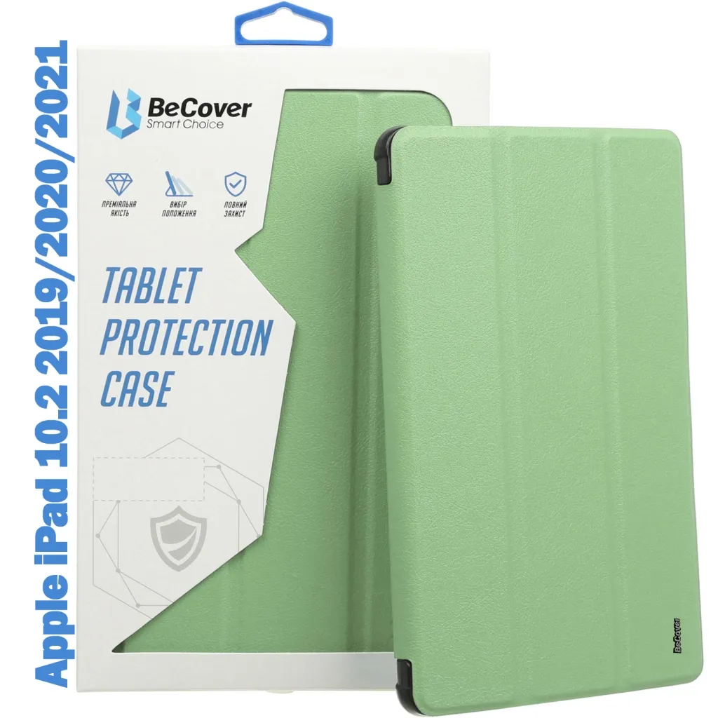 Чохол для планшета BeCover Tri Fold Soft TPU mount Apple Pencil Apple iPad 10.2 2019/2020/2021 Green (708457)