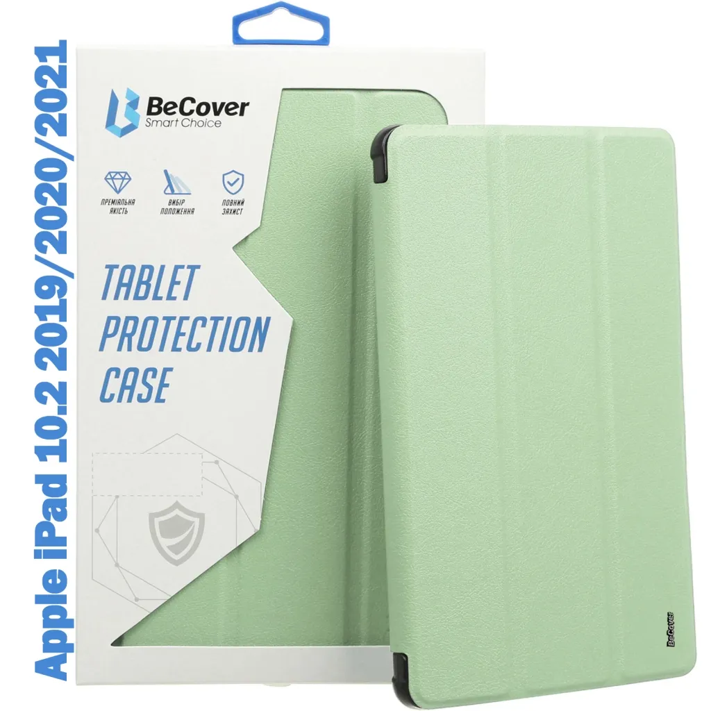 Чехла для планшета BeCover Tri Fold Soft TPU mount Apple Pencil Apple iPad 10.2 2019/2020/2021 Light Green (708458)