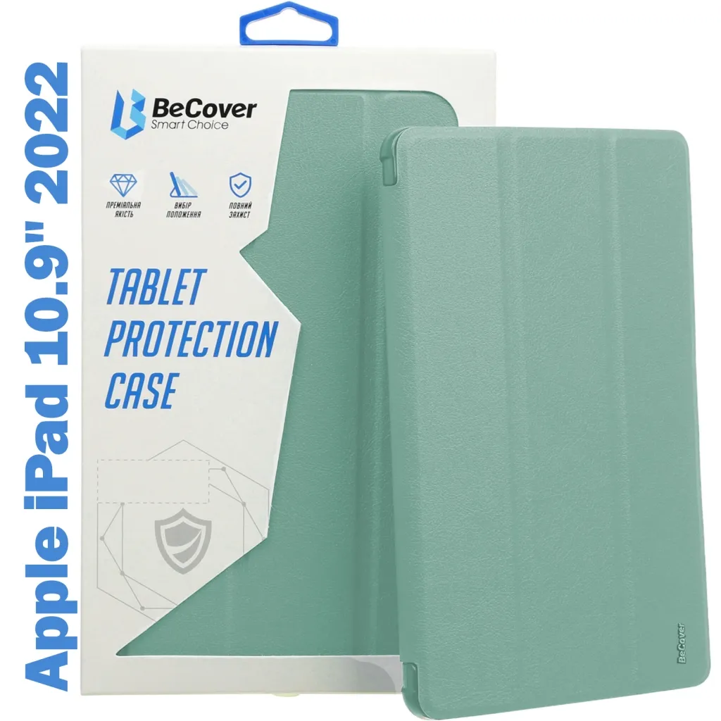 Чехла для планшета BeCover Tri Fold Soft TPU mount Apple Pencil Apple iPad 10.9" 2022 Dark Green (708460)