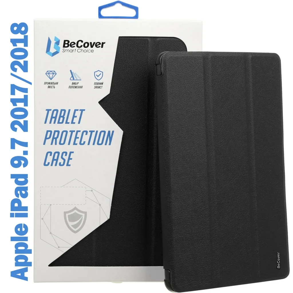 Чехла для планшета BeCover Tri Fold Soft TPU mount Apple Pencil Apple iPad 9.7 2017/2018 A1822/A1823/A1893/A1954 Black (708453)