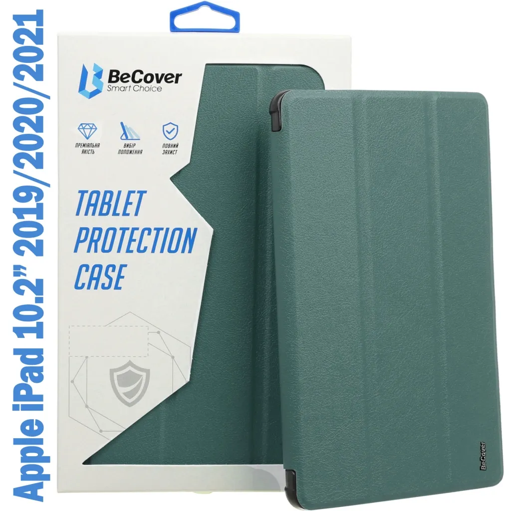 Чехла для планшета BeCover Tri Fold Soft TPU Silicone Apple iPad 10.2 2019/2020/2021 Dark Green (708514)