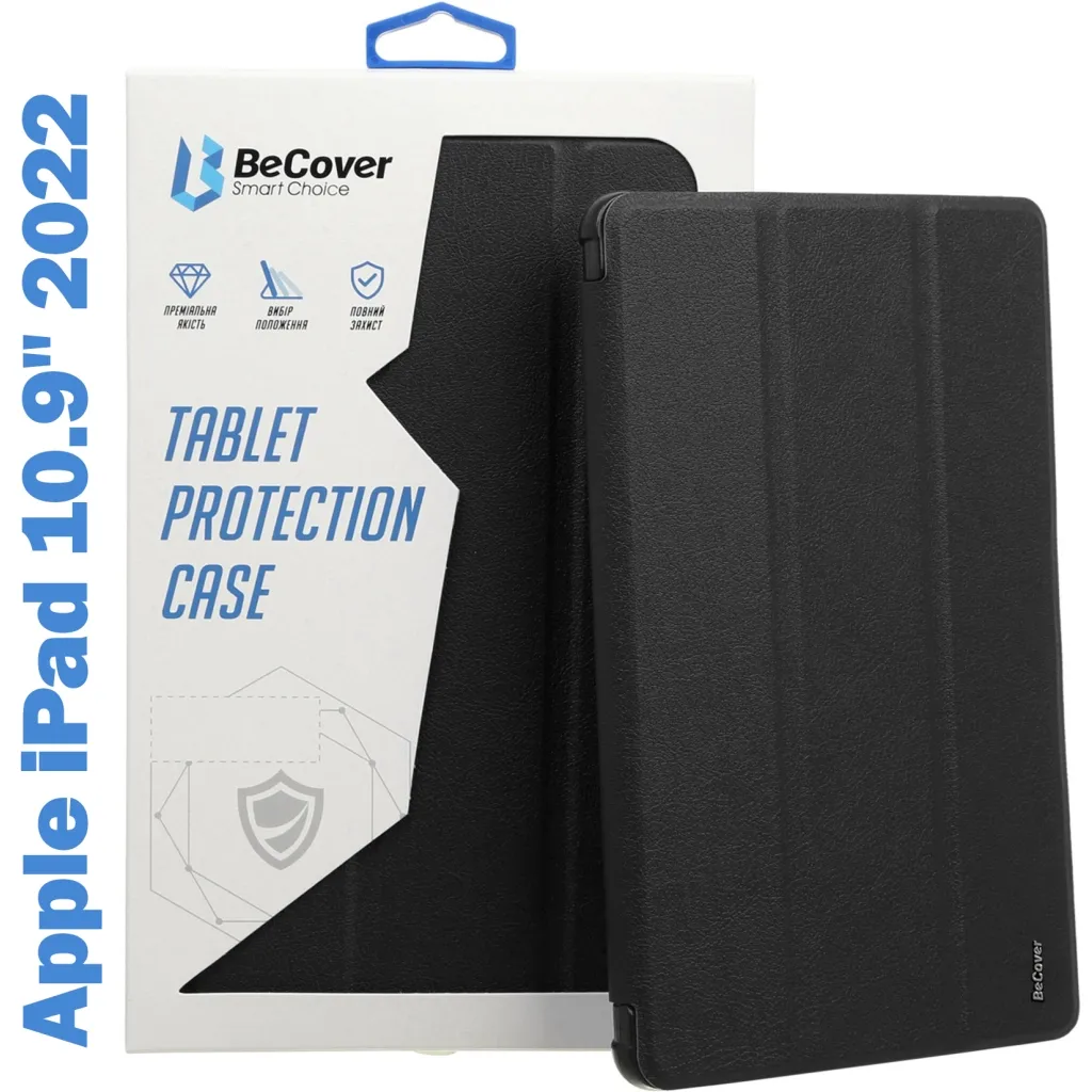  BeCover Tri Fold Soft TPU Silicone Apple iPad 10.9" 2022 Black (708518)