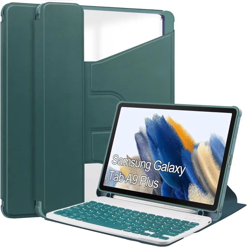 Чохол для планшета BeCover Keyboard 360° Rotatable Samsung Tab A9 Plus SM-X210/SM-X215/SM-X216 11.0" Dark Green (710331)