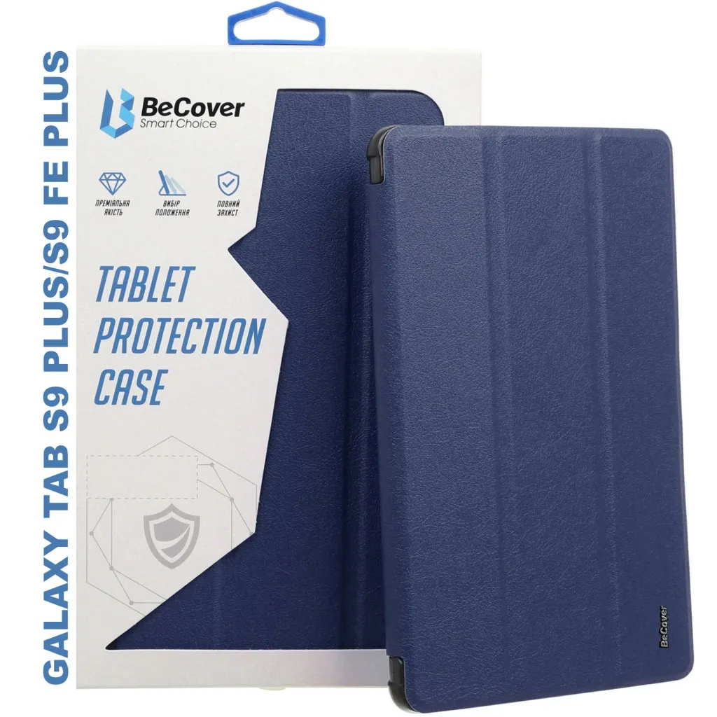 Чехла для планшета BeCover Smart Case Samsung Tab S9 Plus (SM-X810/SM-X816)/S9 FE Plus (SM-X610/SM-X616) 12.4" Deep Blue (710322)