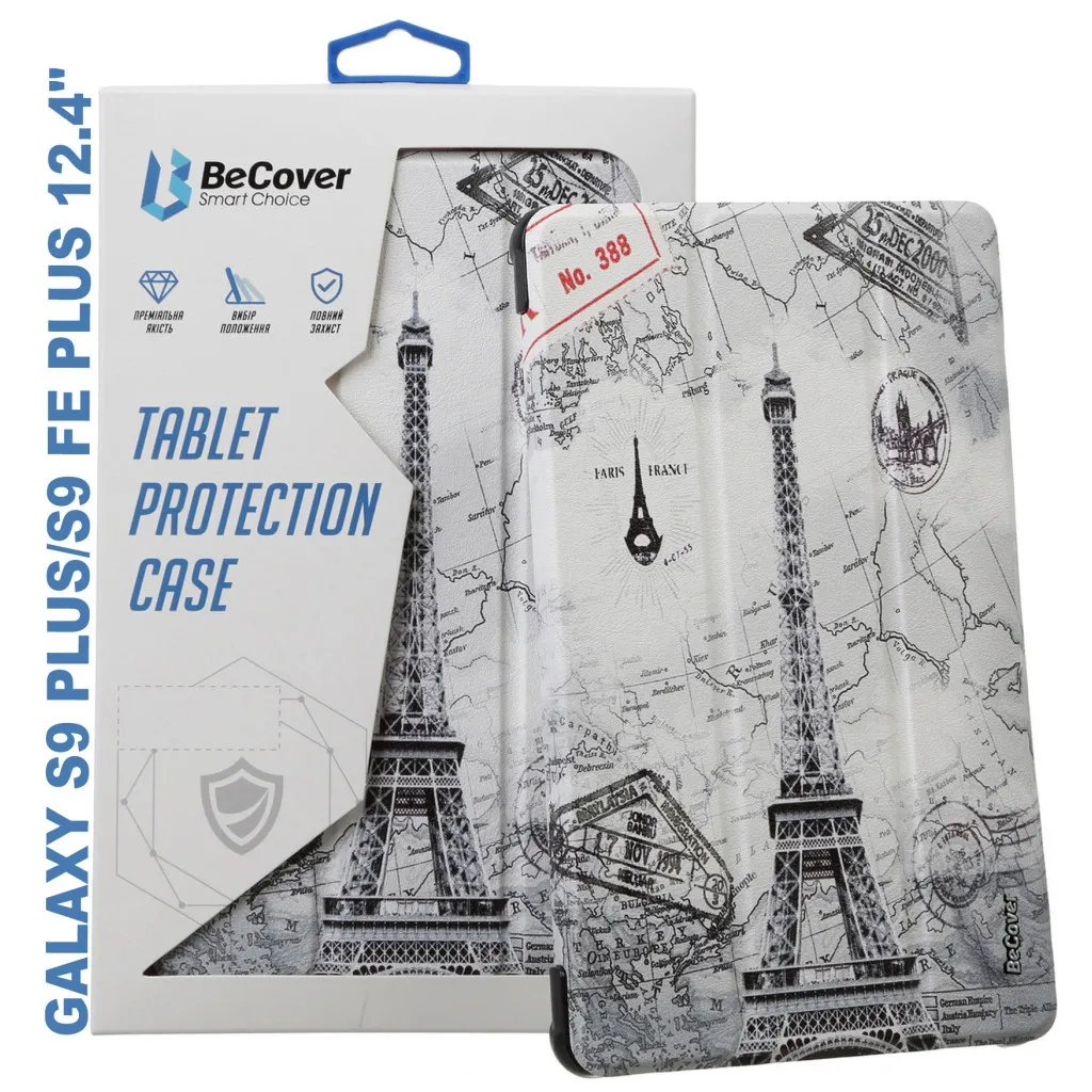 Чехла для планшета BeCover Smart Case Samsung Tab S9 Plus (SM-X810/SM-X816)/S9 FE Plus (SM-X610/SM-X616) 12.4" Paris (710380)