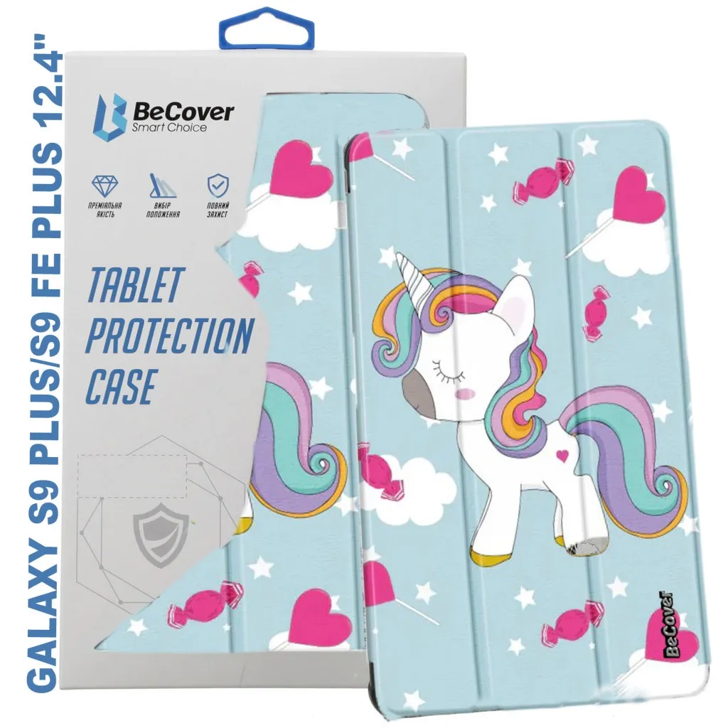 Чехла для планшета BeCover Smart Case Samsung Tab S9 Plus (SM-X810/SM-X816)/S9 FE Plus (SM-X610/SM-X616) 12.4" Unicorn (710385)