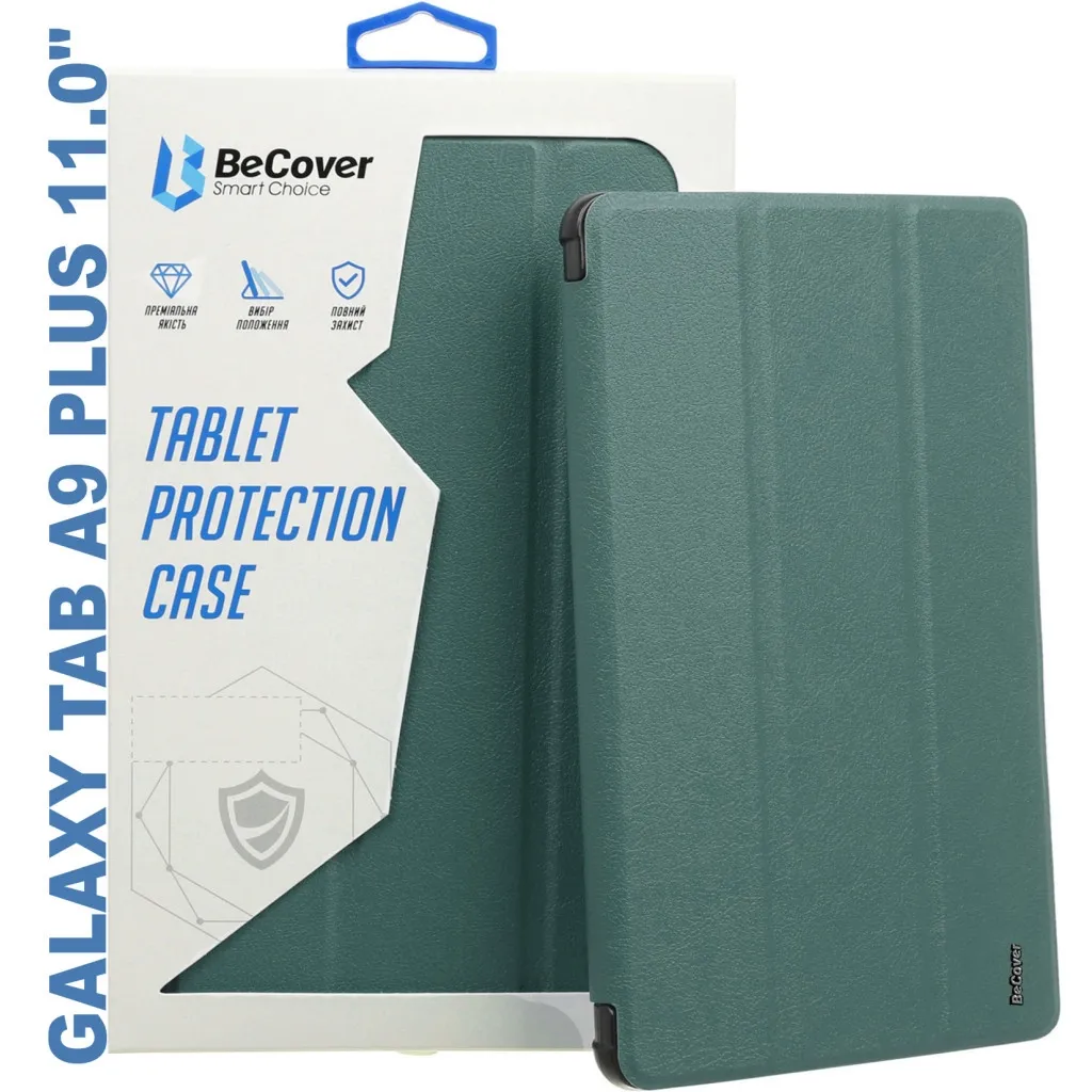 Чехла для планшета BeCover Soft Edge stylus holder Samsung Tab A9 Plus SM-X210/SM-X215/SM-X216 11.0" Dark Green (710368)