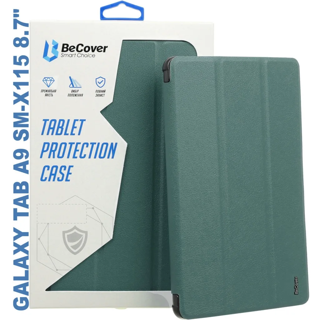 Чохол для планшета BeCover Soft Edge stylus holder Samsung Tab A9 SM-X115 8.7" Dark Green (710357)