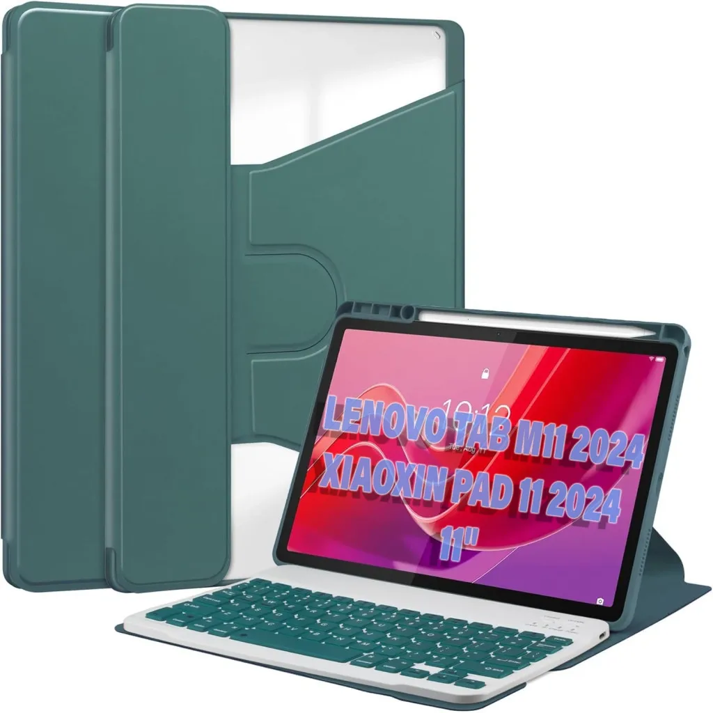 Чехла для планшета BeCover Keyboard 360° Rotatable Lenovo Tab M11 (2024) TB-TB330FU/Xiaoxin Pad 11 (2024) 11" Dark Green (711076)