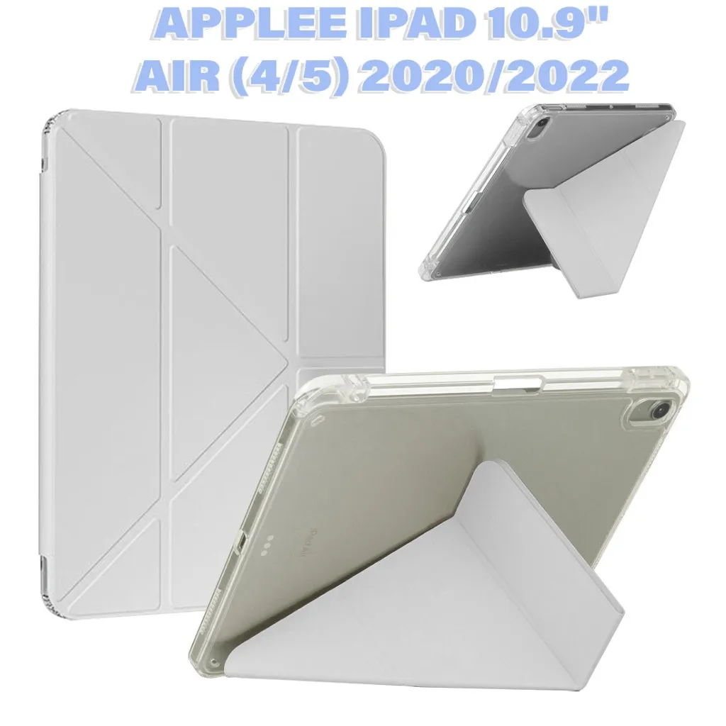 Чехла для планшета BeCover Ultra Slim Origami Transparent Apple Pencil Apple iPad Air (4/5) 2020/2022 10.9" Gray (711103)