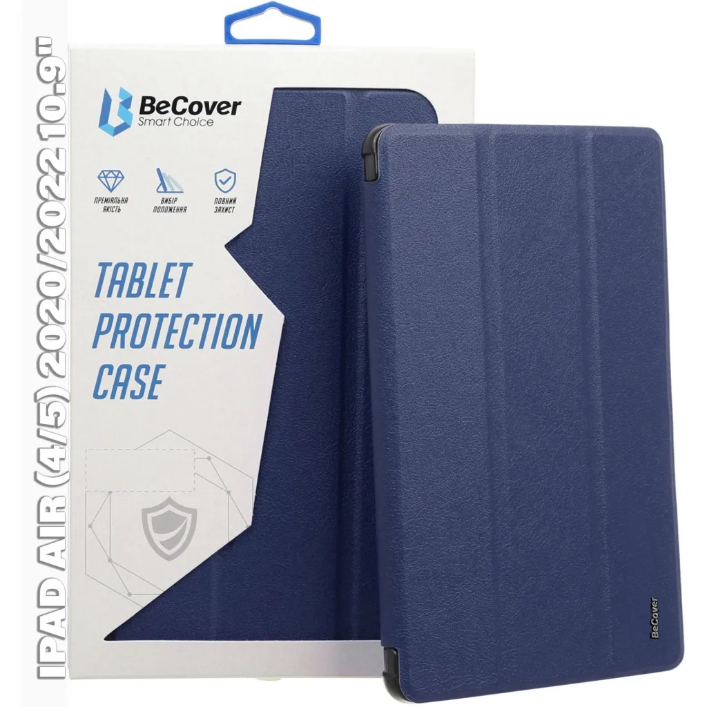 Чохол для планшета BeCover Tri Fold Hard Apple iPad Air (4/5) 2020/2022 10.9" Deep Blue (711128)