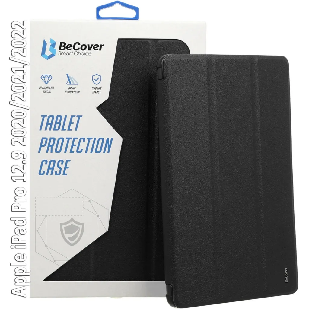 Чохол для планшета BeCover Tri Fold Hard Apple iPad Pro 12.9 2020/2021/2022 Black (709668) (709668)