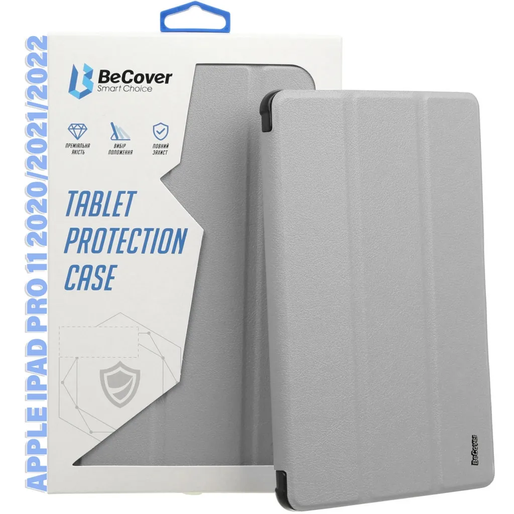 Чохол для планшета BeCover Tri Fold Hard TPU Apple iPad Pro 11 2020/2021/2022 Gray (711111)