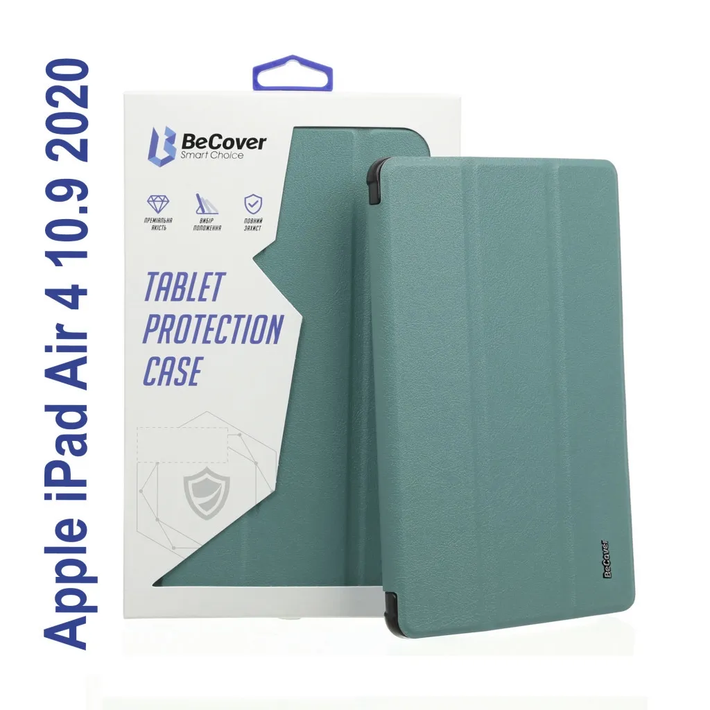 Чехла для планшета BeCover Tri Fold Hard TPU Apple iPad Air 4 10.9 2020/2022 Green (706750) (706750)