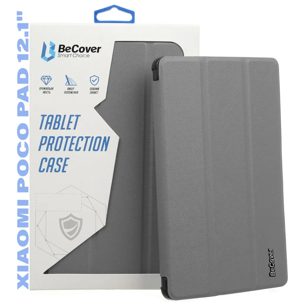 Чохол для планшета BeCover Smart Case Xiaomi Poco Pad 12.1" Gray (711563)