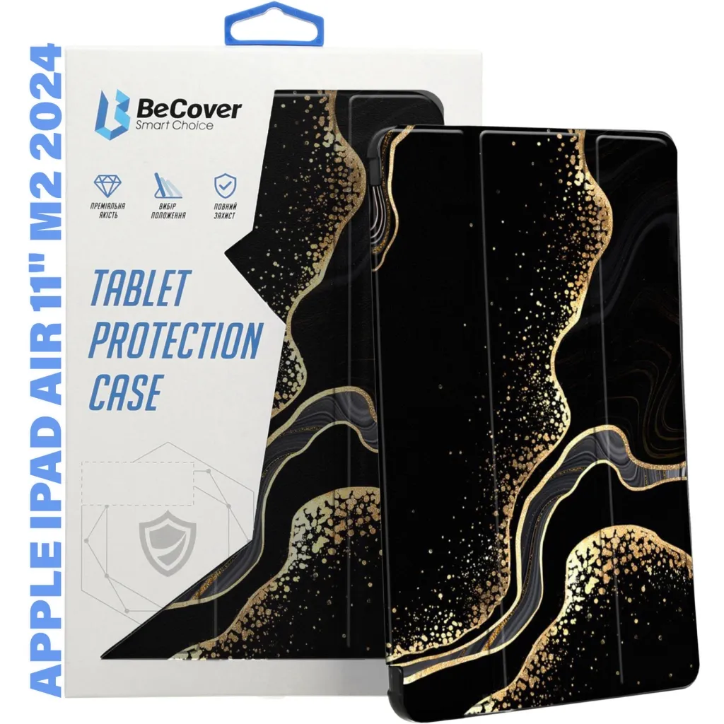 Чехла для планшета BeCover Smart Case Apple iPad Air 11" M2 2024 Black Abstraction (711598)