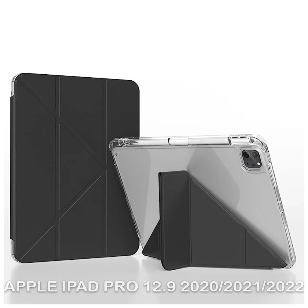 Чехла для планшета BeCover Ultra Slim Origami Transparent Apple iPad Pro 12.9 2020/2021/2022 Black (711694)