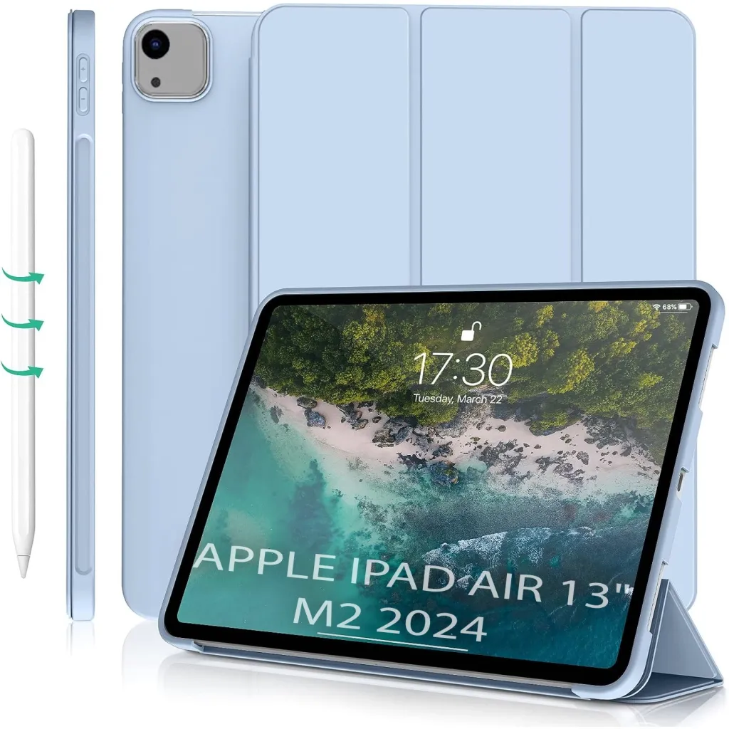 Чохол для планшета BeCover Tri Fold Soft TPU Silicone Apple iPad Air 13" M2 2024 Light Blue (711741)