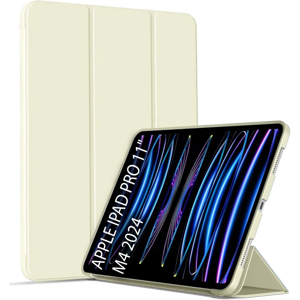  BeCover Tri Fold Soft TPU Silicone Apple iPad Pro 11" M4 2024 Beige (711745)