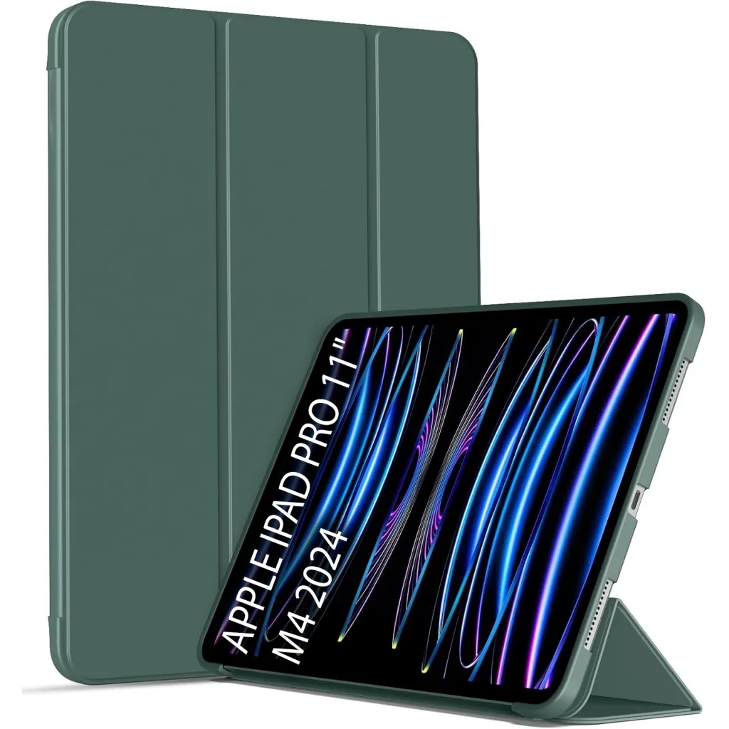 Чохол для планшета BeCover Tri Fold Soft TPU Silicone Apple iPad Pro 11" M4 2024 Dark Green (711746)