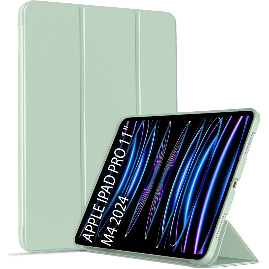  BeCover Tri Fold Soft TPU Silicone Apple iPad Pro 11" M4 2024 Light Green (711747)