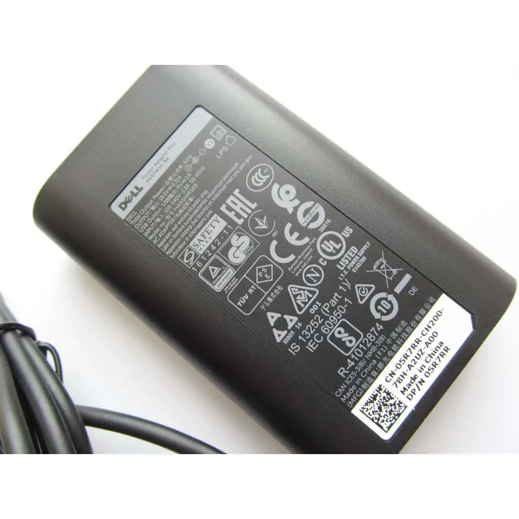 Блок питания для ноутбука Dell 50W 19.5V, 2.31A, разъем 7.4/5.0 (pin inside) + USB5V/1A (PA45W16-BA / A40318)