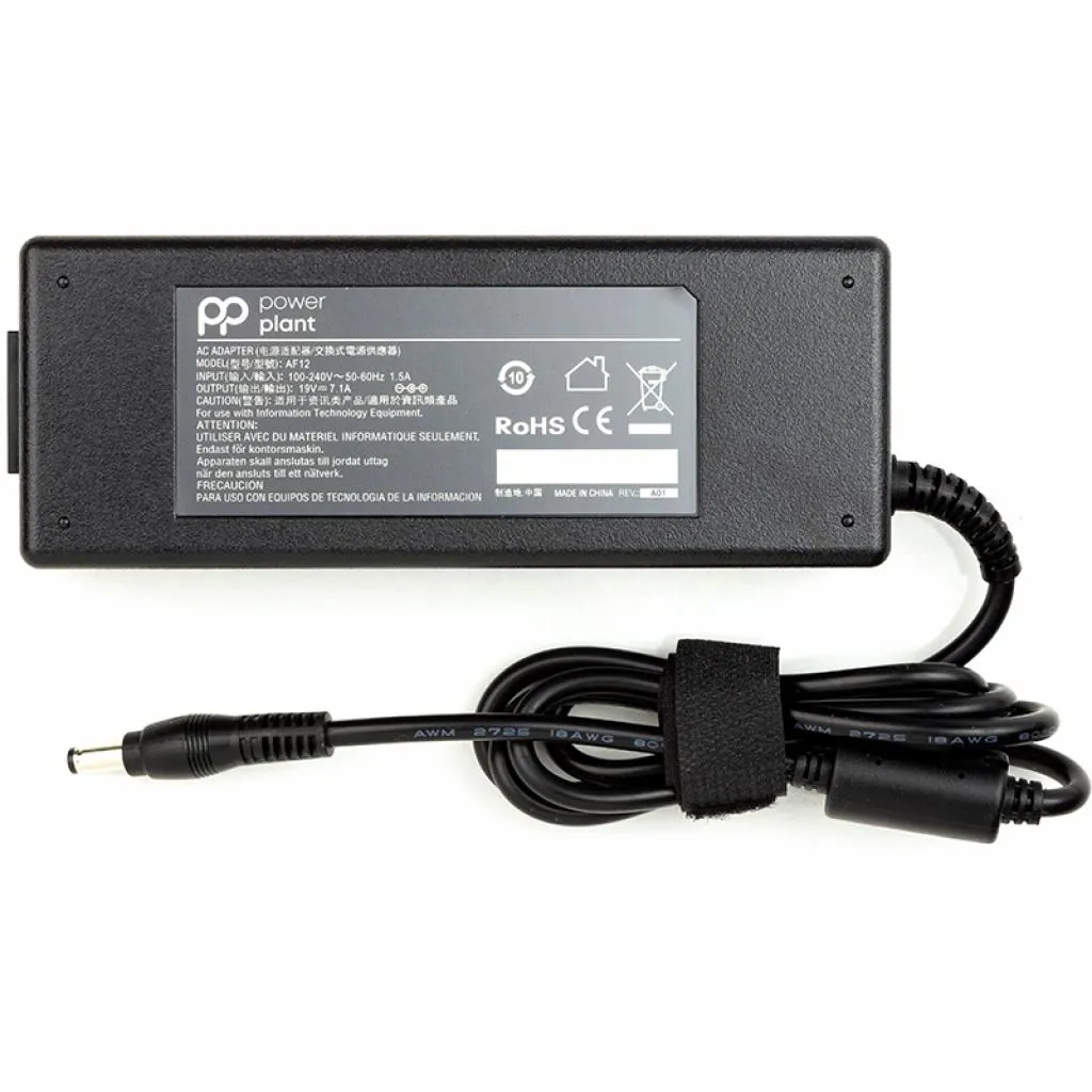 Блок живлення для ноутбука PowerPlant ASUS 220V, 19V 135W 7.1A (5.5*2.5) (AS135F5525)