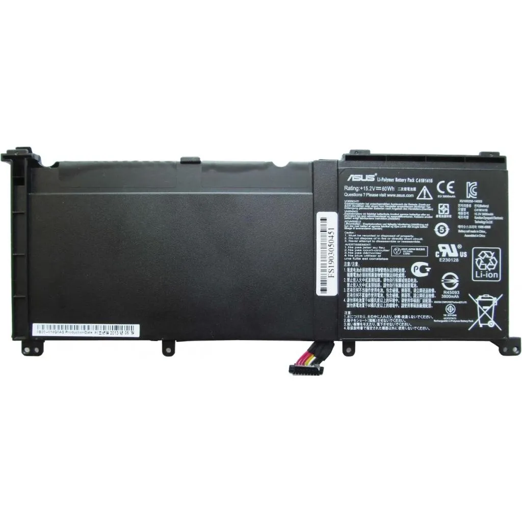 Акумулятор для ноутбука ASUS UX501 C41N1416, 3800mAh (60Wh), 4cell, 15.2V, Li-Pol, чорна (A47300)