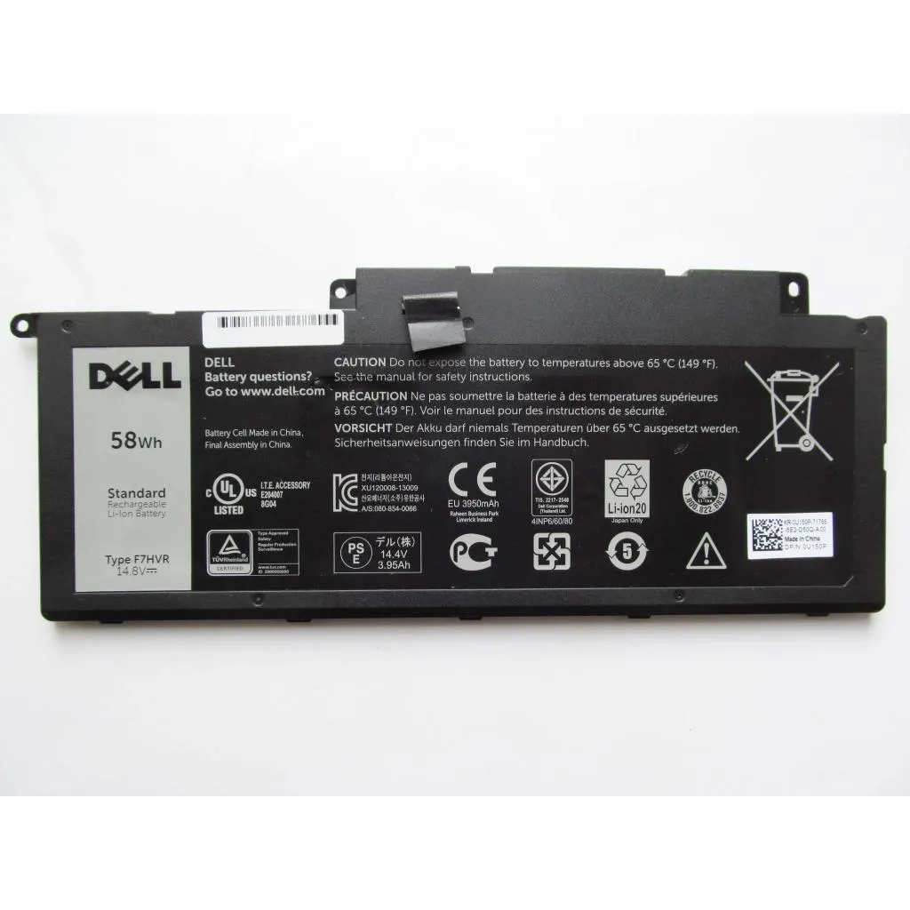  Dell Inspiron 15-7537 F7HVR, 58Wh (3800mAh), 4cell, 14.8V, Li-ion (A47207)