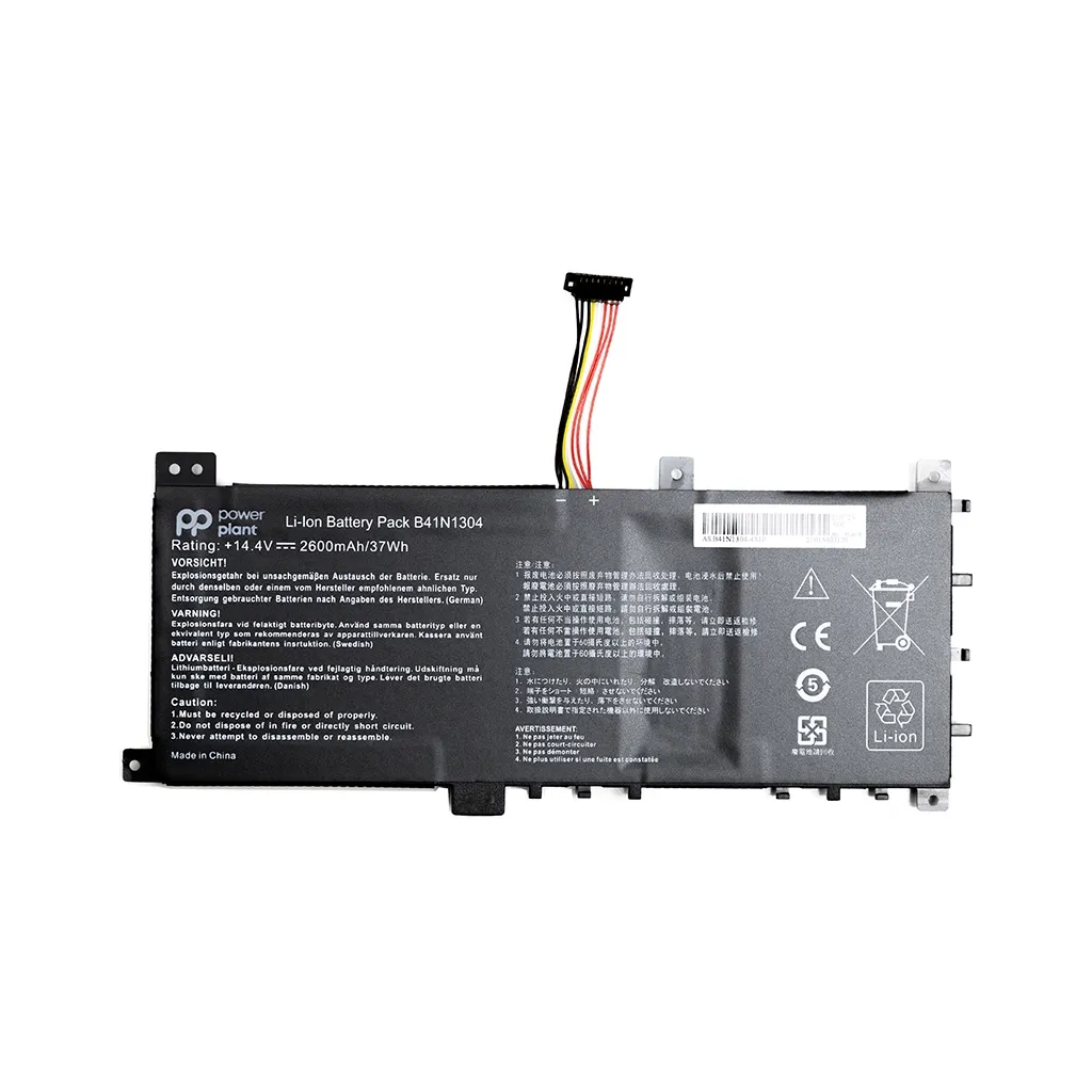 Аккумулятор для ноутбука ASUS V451L (B41N1304) 14.4V 2600mAh PowerPlant (NB431403)