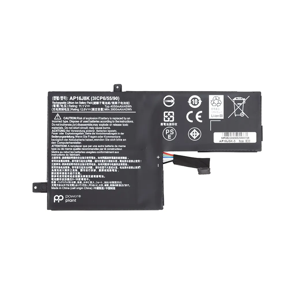 Аккумулятор для ноутбука ACER Chromebook 11 C731 (AP16J5K) 11.1V 3900mAh PowerPlant (NB410644)