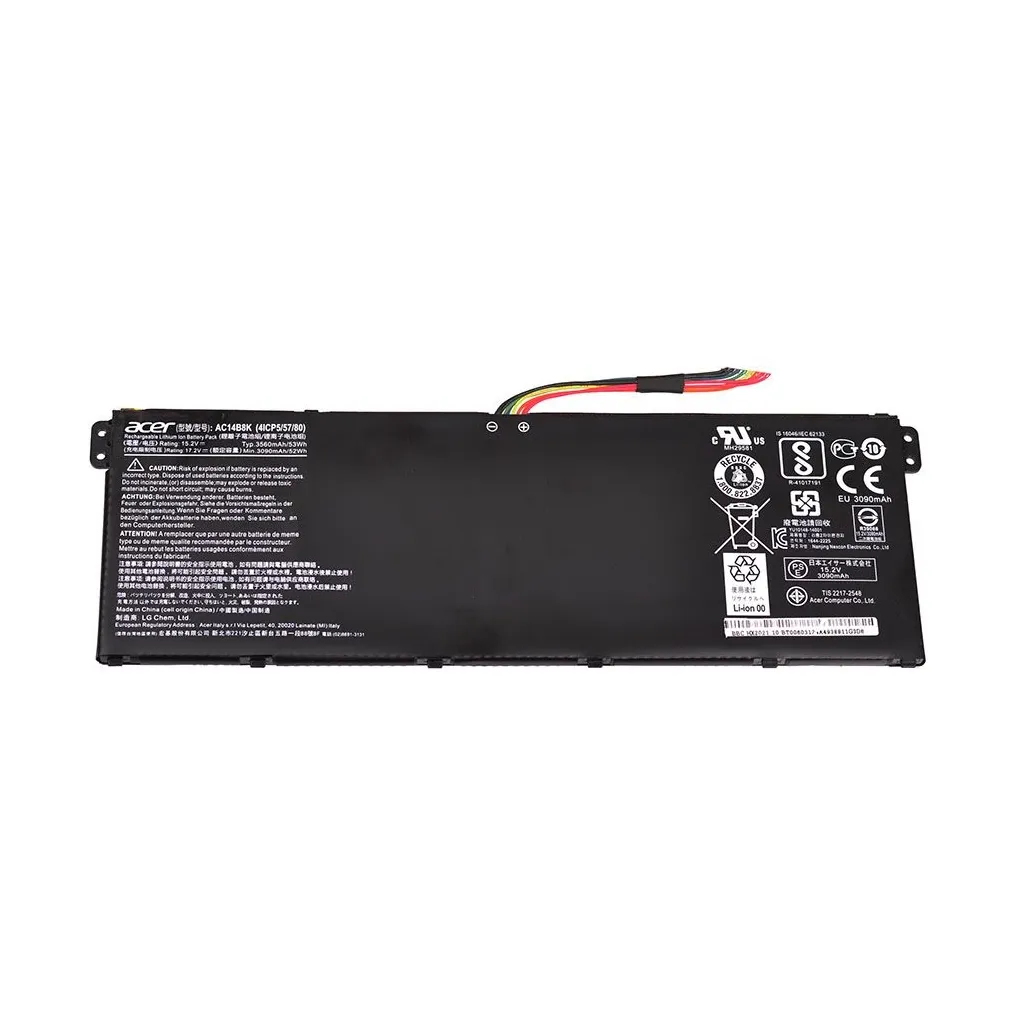  Acer AC14B8K, 2600mAh (40Wh), 4cell, 15.2V, Li-ion, black AlSoft (A47783)