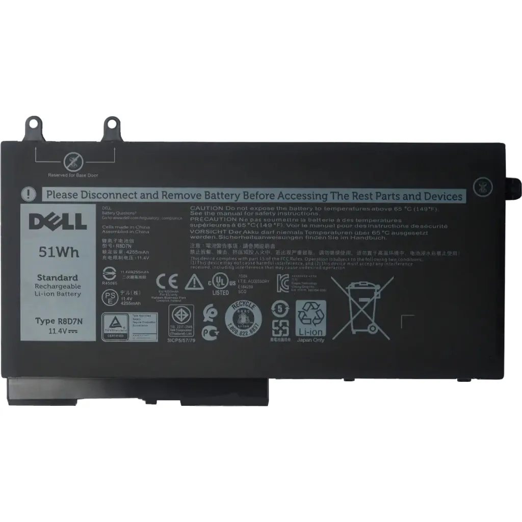  Dell Latitude 5400 R7D7N, 51Wh (4255mAh), 3cell, 11.1V, Li-ion, black (A47766)