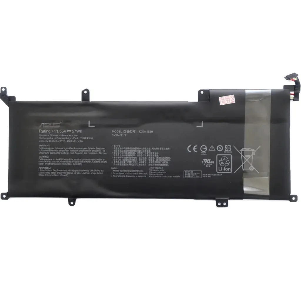 Аккумулятор для ноутбука ASUS ZenBook UX306UA C31N1539, 4940mAh (57Wh), 3cell, 11.55V, Li-Pol (A47819)