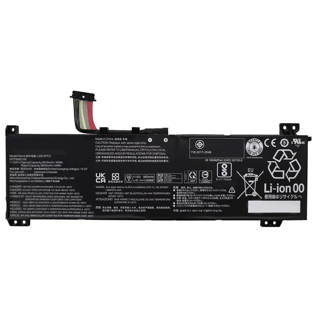  Lenovo Gaming 3-15ACH6 L20C3PC2, 45Wh (3910mAh), 3cell, 11.52V, Li-ion (A47868)