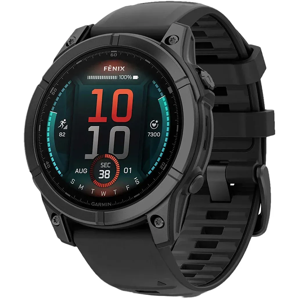 Смарт-часы Garmin Fenix E 47mm AMOLED Slate Gray Steel with Black Silicone Band (010-03025-03/01)