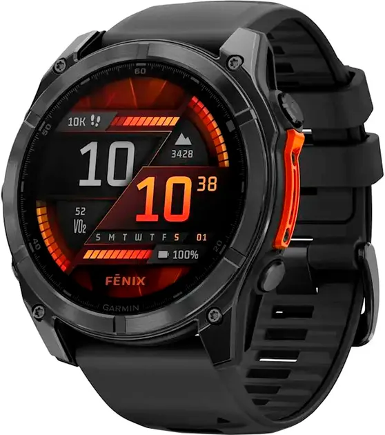 Смарт-часы Garmin Fenix 8 47mm AMOLED Slate Gray with Black Silicone Band (010-02904-00)