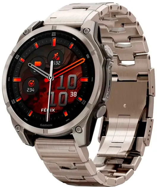 Смарт-годинник Garmin Fenix 8 47mm AMOLED Sapphire Titanium with Vented Titanium Bracelet (010-02904-40)