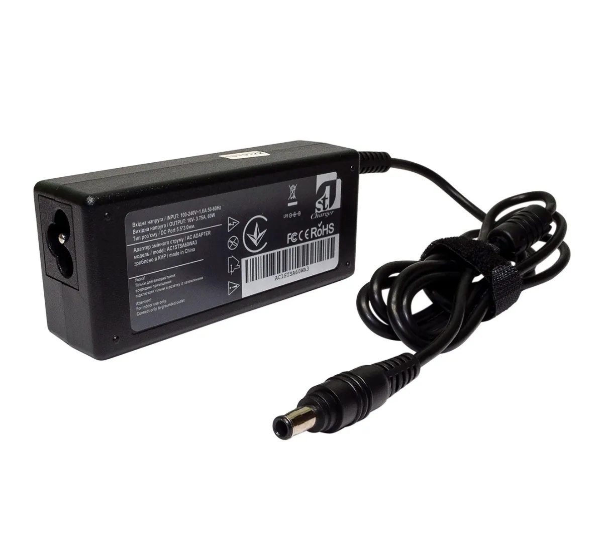 Блок питания для ноутбука 1StCharger Samsung 16V 60W 3.75A 5.5x3.0мм (AC1STSA60WA3)