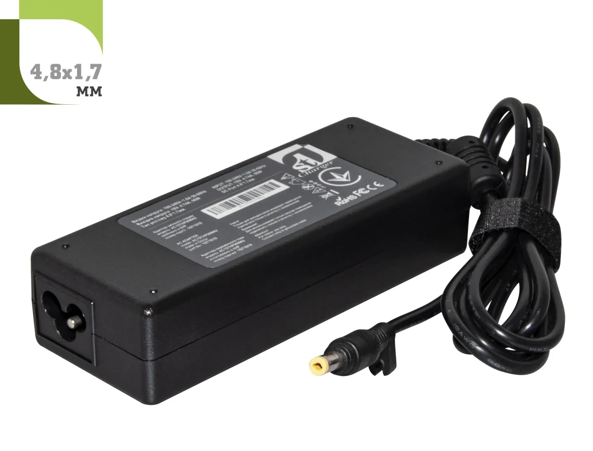 Блок питания для ноутбука 1StCharger HP 19V 90W 4.74A 4.8х1.7мм (AC1STHP90WA2)