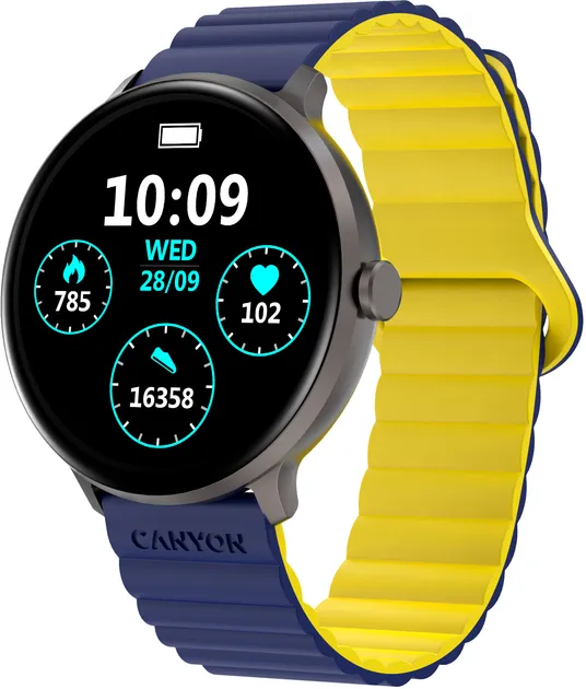 Смарт-часы CANYON Jacky SW-69 Blue Yellow (CNS-SW69BL)