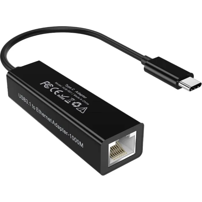 Адаптер і перехідник Choetech HUB-R01 USB-C to RJ45 1Gbps (HUB-R01-BK)