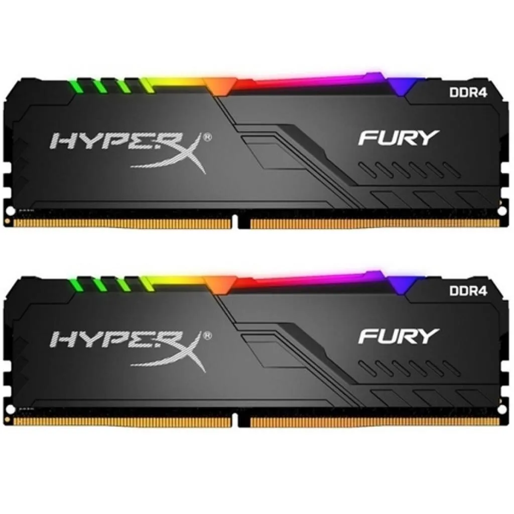 Оперативная память DDR4 16GB (2x8GB) 3200 MHz HyperX FURY RGB Kingston Fury (ex.HyperX) (HX432C16FB3AK2/16)